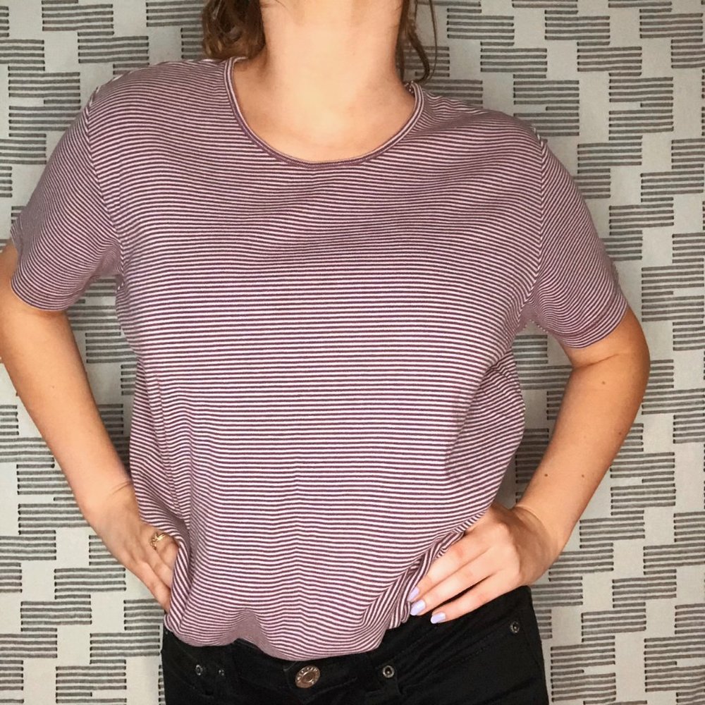 PURPLE & WHITE STRIPED L.L.BEAN TEE🍭